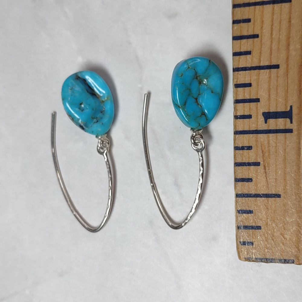Jay King Turquoise/Sterling Silver Dangle Earrings - Picture 5 of 7